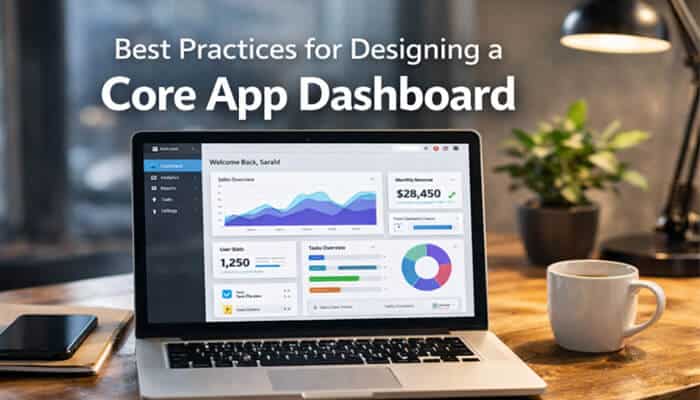 Best Practices for Designing a Core App Dashboard - Live Casino Magic - Live CasinoMagic Modern core app dashboard displayed on a laptop featuring real-time analytics, KPI widgets, user metrics, and data visualization charts in a clean, user-centric interface design for business intelligence and performance monitoring.