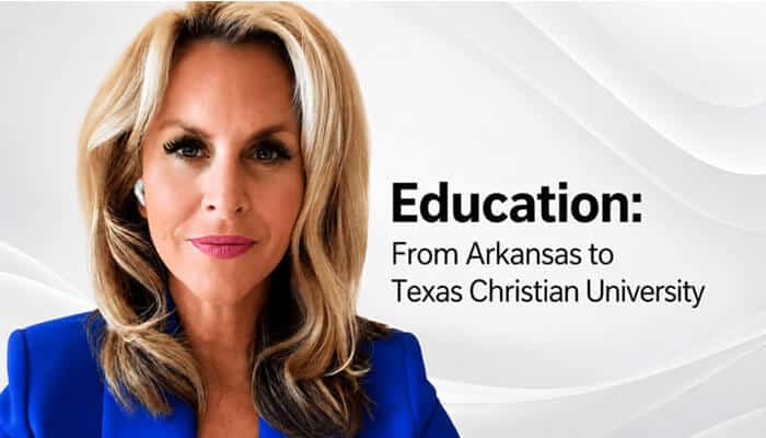 Education: From Arkansas to Texas Christian University - Live Casino Magic - Live CasinoMagic Wiki Adrienne Elrod husband image highlighting Adrienne Elrod’s education at Texas Christian University and her political career background.