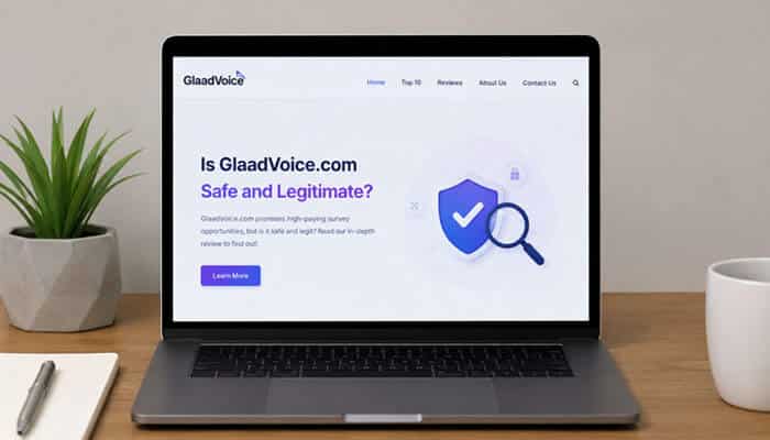Is glaadvoice com Safe and Legitimate? - Live Casino Magic - Live CasinoMagic glaadvoice com safety and legitimacy review displayed on a professional laptop screen featuring secure browsing indicators, trust signals, SEO credibility analysis, and digital platform verification in a modern workspace