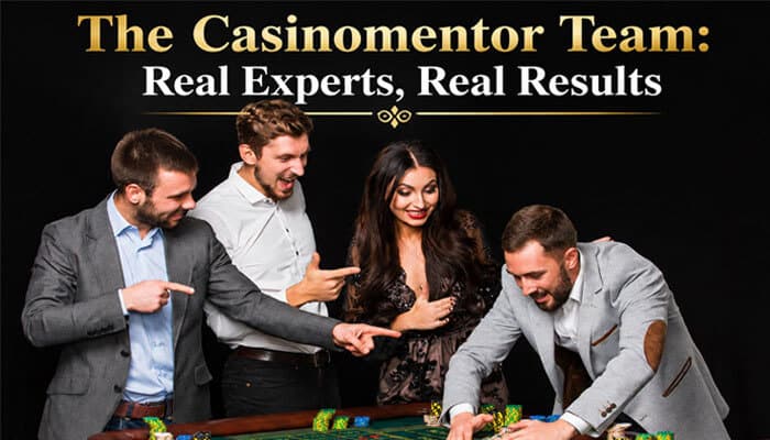 The Casinomentor Team: Real Experts, Real Results - Live Casino Magic - Live CasinoMagic The Casinomentor Team: Real Experts, Real Results. A group of professionals engaging around a casino table, representing expert guidance and real outcomes with Casinomentor.