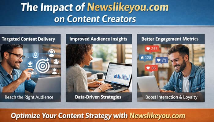 The Impact of Newslikeyou com on Content Creators - Live Casino Magic - Live CasinoMagic Explore the impact of NewsLikeYou.com on content creators. This infographic highlights how NewsLikeYou.com helps creators optimize their content strategy with targeted content delivery to reach the right audience, improved audience insights through data-driven strategies, and better engagement metrics to boost interaction and loyalty. With personalized content strategies and actionable analytics, NewsLikeYou.com empowers creators to maximize their reach, grow their following, and drive meaningful engagement.