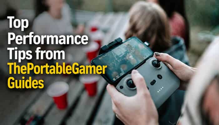 Top Performance Tips from ThePortableGamer Guides - LIve Casino Magic - Live CasinoMagic Close-up of hands holding a mobile gaming controller with a smartphone, showing intense gameplay in an outdoor setting, highlighting top performance strategies from theportablegamer guides.