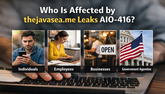 Who Is Affected by thejavasea - Live Casino Magic - Live CasinoMagic thejavasea.me leaks aio-416 infographic showing affected groups like individuals, employees, businesses, and government agencies.