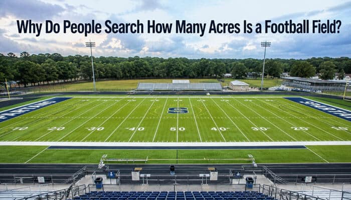 Why Do People Search "How Many Acres Is a Football Field"? - Live Casino Magic - Live CasinoMagic Aerial view of an American football stadium showing the full field and bleachers, illustrating how many acres is a football field for accurate size comparison and measurement