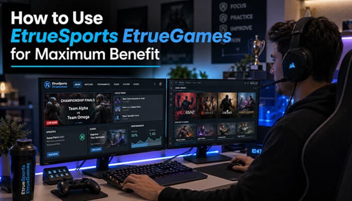 How to Use EtrueSports EtrueGames for Maximum Benefit - Live Casino Magic - Live CasinoMagic Gamer using dual monitors while engaging with Gaming Updates from EtrueSports EtrueGames dashboard for tournament tracking, player stats, and esports updates for maximum benefit.