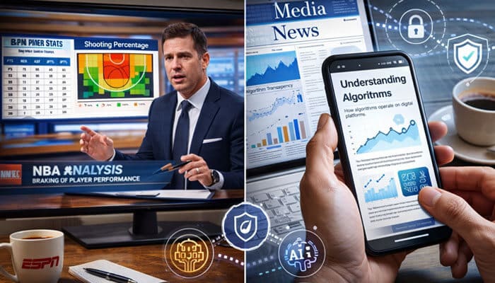 Media Coverage and Data Awareness - Live Casino Magic - Live CasinoMagic Casino Game Algorithms explained through NBA analysis and media coverage, featuring sports statistics, data charts, and mobile insights on algorithm transparency.