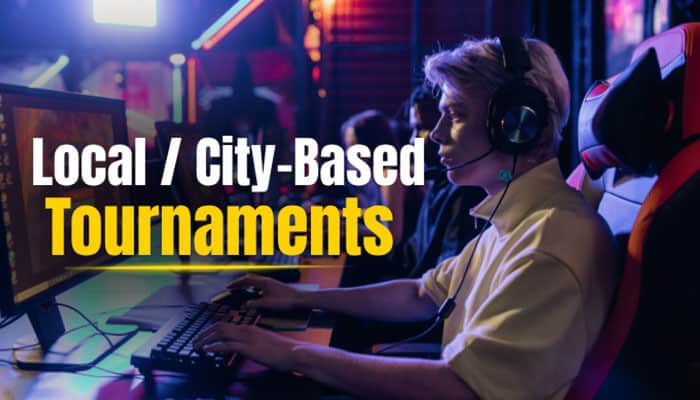 Local City-Based Tournaments - Live Casino Magic - Live CasinoMagic Where to Find Gaming Tournaments TheHakevent showcasing a local city-based esports tournament with a competitive gamer participating in a gaming event at an esports arena, highlighting community competitions, multiplayer challenges, and nearby gaming opportunities.