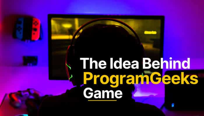 The Idea Behind ProgramGeeks Game - Live Casino Magic - Live CasinoMagic ProgramGeeks Game concept image showing a gamer at a desktop gaming setup, highlighting the platform's mission to simplify game development, coding tutorials, PC gaming, gaming technology, and beginner-friendly educational resources in 2026.