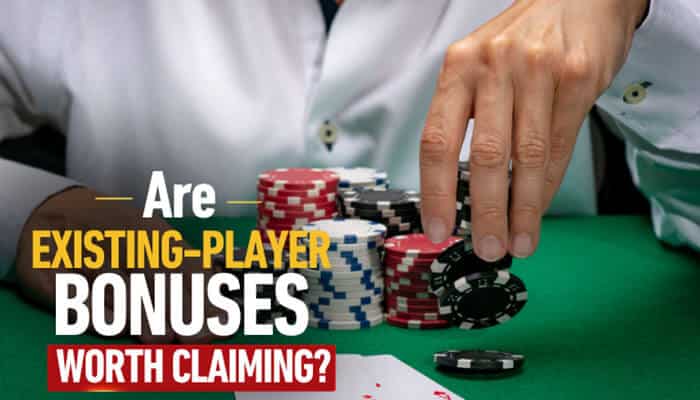 Are Existing-Player Bonuses Worth Claiming - Live Casino Magic - Live CasinoMagic NJ Casino Bonus Codes for Existing Players graphic showing casino chips and playing cards while asking whether existing-player bonuses are worth claiming.