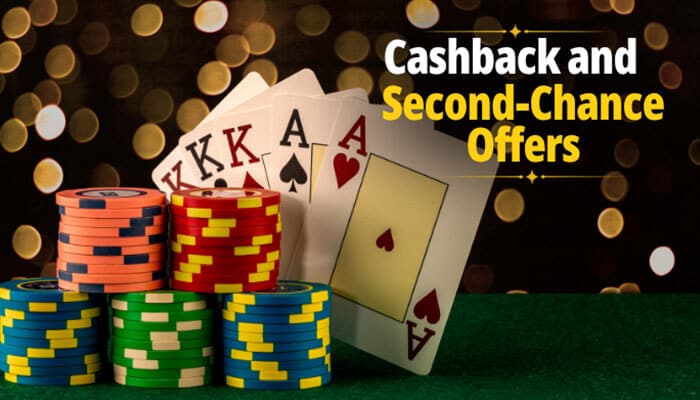 Cashback and Second-Chance Offers - Live Casino Magic - Live CasinoMagic NJ Casino Bonus Codes for Existing Players featuring colorful casino chips, playing cards, and cashback and second-chance bonus offers.