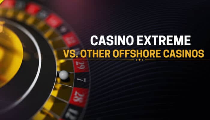 Casino Extreme vs Other Offshore Casinos - Live Casino Magic - Live CasinoMagic Casino Extreme vs. other offshore casinos comparison featuring a realistic roulette wheel, highlighting differences in Casino Extreme bonuses, payout speed, game selection, crypto support, and offshore gambling features.