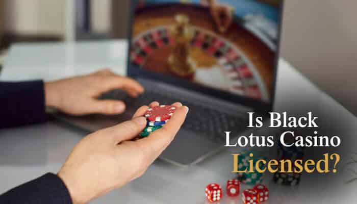 Is Black Lotus Casino Licensed - Live Casino Magic - Live CasinoMagic Black Lotus Casino licensing review showing a player holding casino chips beside a laptop displaying roulette, illustrating an investigation into whether Black Lotus Casino is licensed and regulated.
